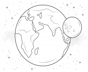 Printable earth and moon coloring pages