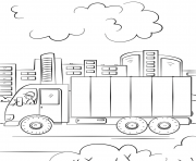 Printable delivery truck coloring pages