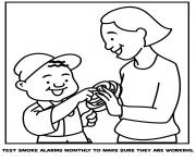 Printable test smoke alarms monthly to make sure they are working coloring pages