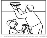 Printable put smoke alarms in your home especially near bedrooms coloring pages