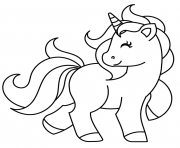 Printable Unicorn turning his head coloring pages