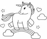 Printable Rainbow unicorn coloring pages