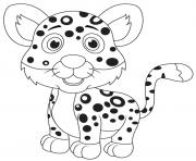 Printable Baby Cartoon Leopard coloring pages