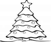 Printable easy christmas tree drawing coloring pages