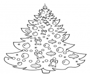 Printable christmas tree cartoon coloring pages