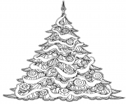 Printable luxury christmas tree contour drawing coloring pages
