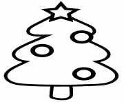 Printable simple children christmas tree coloring pages