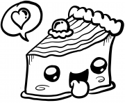 Printable kawaii delicious cake food coloring pages