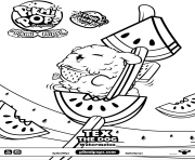 Printable Tex The Dog Watermelon coloring pages