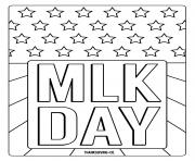 Printable MLK Jr Day America Flag Usa coloring pages