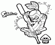 Printable splatoon protagonist inklings agent 3 agent 4 coloring pages