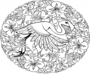 Printable flamingo mandala animal coloring pages