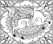 Printable horse mandala animal coloring pages