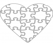 Printable heart jigsaw coloring pages