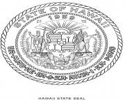 Printable hawaii state seal coloring pages