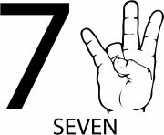 Printable asl number seven coloring pages