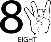 Printable asl number eight coloring pages
