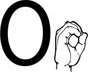 Printable asl sign language letter o coloring pages