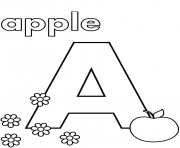 Printable a is for apple coloring pages