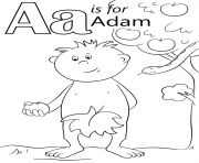 Printable letter a is for adam coloring pages