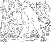 Printable Triceratops in the Jungle coloring pages