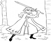 Printable Anna with Sword coloring pages