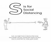 Printable S is for Social Distancing coloring pages