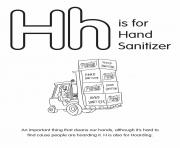 Printable H is for Hand Sanitizer coloring pages
