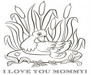 Printable mothers day duck duckling mommy coloring pages