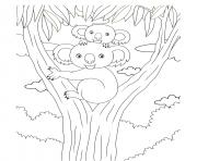 Printable mothers day koala mother baby cuddle coloring pages
