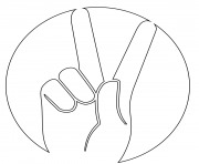 Printable peace gesture coloring pages