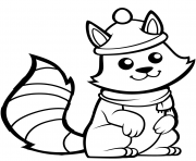 Printable funny squirrel in a hat coloring pages