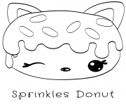 Printable sprinkles donut coloring pages