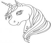 Printable Unicorn Head cute simple coloring pages
