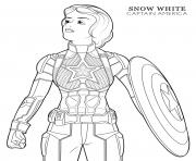 Printable captain america snow white disney avengers coloring pages
