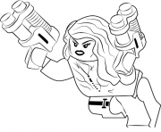 Printable black widow en mode lego coloring pages