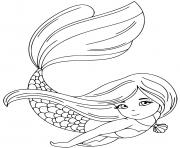 Printable Strong swimming princess mermaid underwater coloring pages