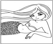 Printable kind mermaid smiling barbie coloring pages