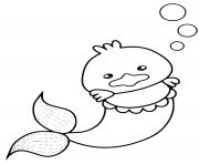 Printable Adorable mer duck coloring pages