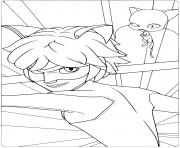 Printable Cat Noir and Plaggs coloring pages