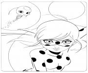Printable cute miraculous ladybug tikki and marinette coloring pages