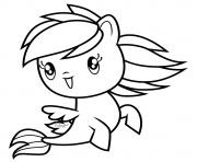 Printable Sea Pony Rainbow Dash Cutie coloring pages