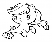 Printable Applejack Sea Pony MLP Cutie Mark Crew coloring pages