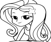 Printable My Little Pony Equestria Girls Fluttershy cute princess coloring pages