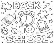 Printable back to school doodle pencil paint clock coloring pages