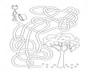 Printable fall apple maze coloring pages