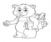Printable fall back to school cute bear coloring pages