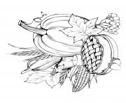 Printable thanksgiving harvest to color with pie coloring pages