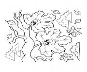 Printable fall falling leaves for preschoolers coloring pages