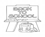 Printable fall back to school chalkboard bag coloring pages